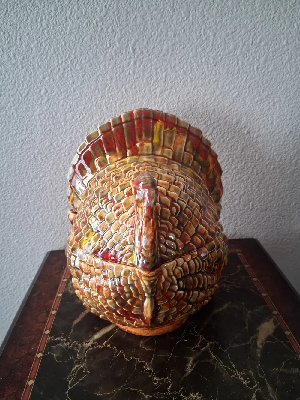 Ceramic Turkey Figurine Decorative Sculpture - Artist Signed Vintage High Gloss